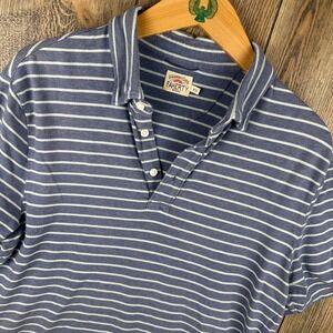 Faherty Brand Movement Polo Mens Medium Blue White Striped MKS2115-AMG